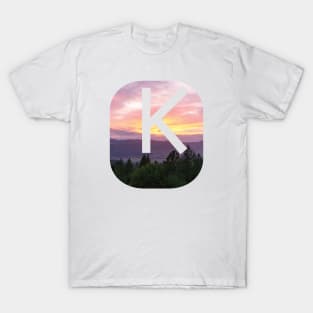 Initial K Sunset Photograph T-Shirt